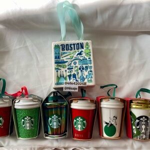 7 Starbucks 2015 Christmas Tree Ornaments Boston